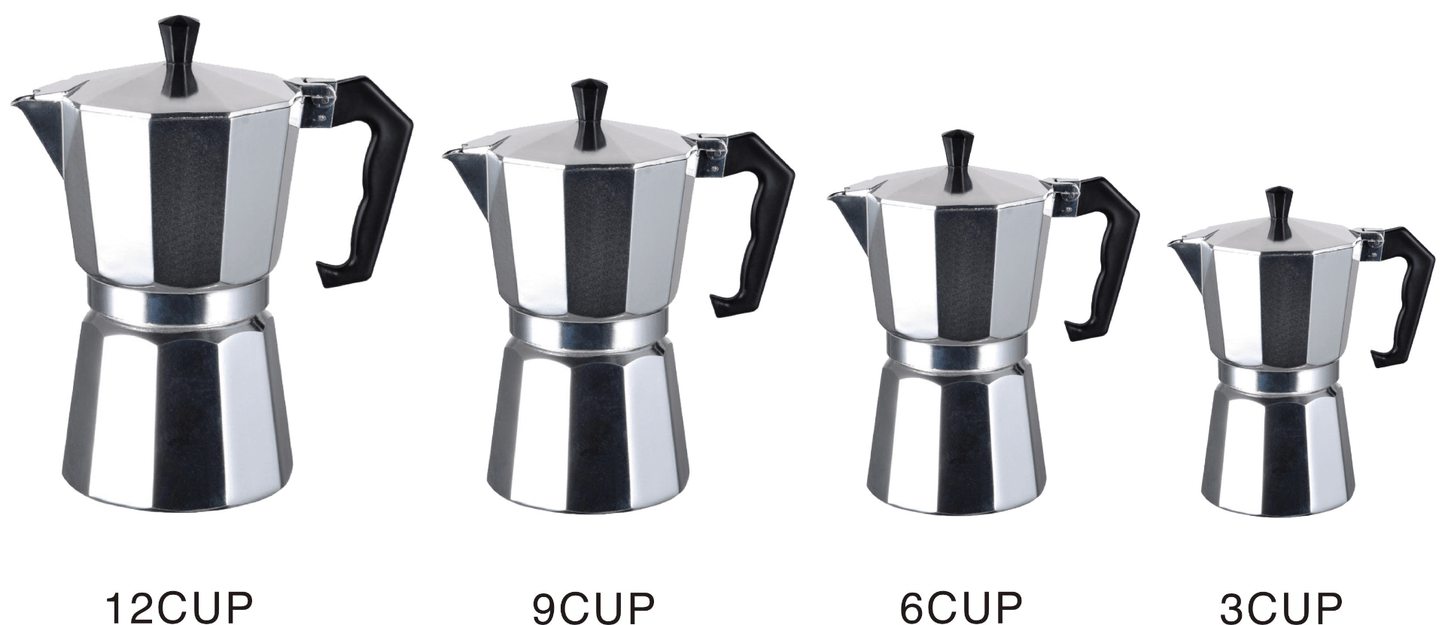 Classic Aluminum Espresso Maker: Stovetop Moka Pot- 4 Sizes!