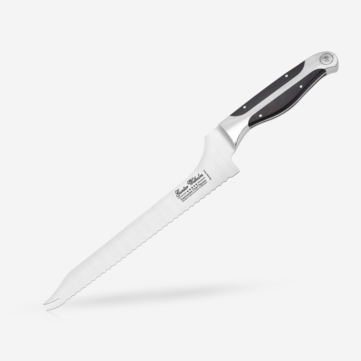 Gunter Wilhelm Thunder 9.5 Inch Offset Bread Knife, Black ABS SKU: '2018