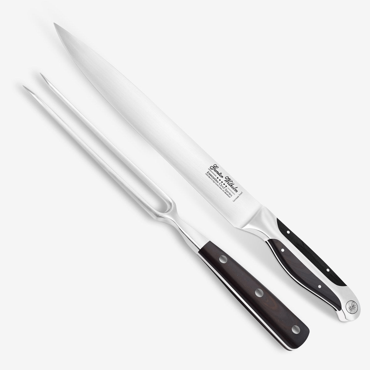 Gunter Wilhelm Thunder 8 Inch Pointed Carving Set, Black ABS SKU: 2023a